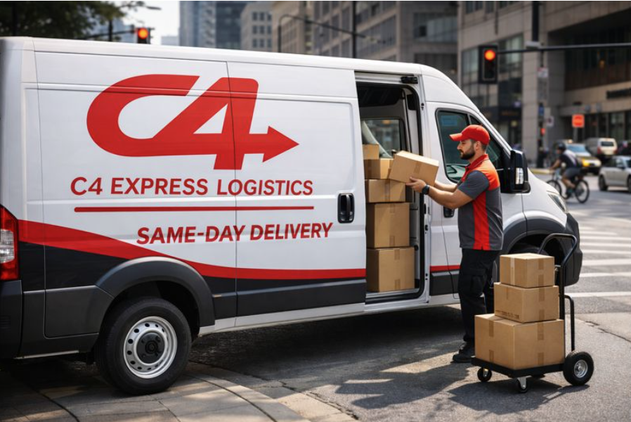 C4 Express working on a sam-day van delivery